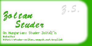 zoltan studer business card